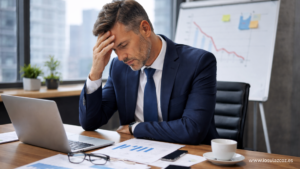 Director comercial estresado por una mala dirección comercial y presión de resultados